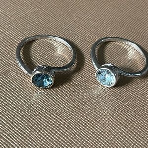 ❤️🌹❤️ 14k 925 Blue stones rings